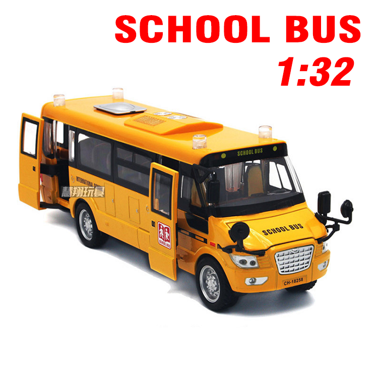 Mô hình xe ô tô đưa đón học sinh School bus car đồ chơi trẻ em bằng sắt có âm thanh và đèn