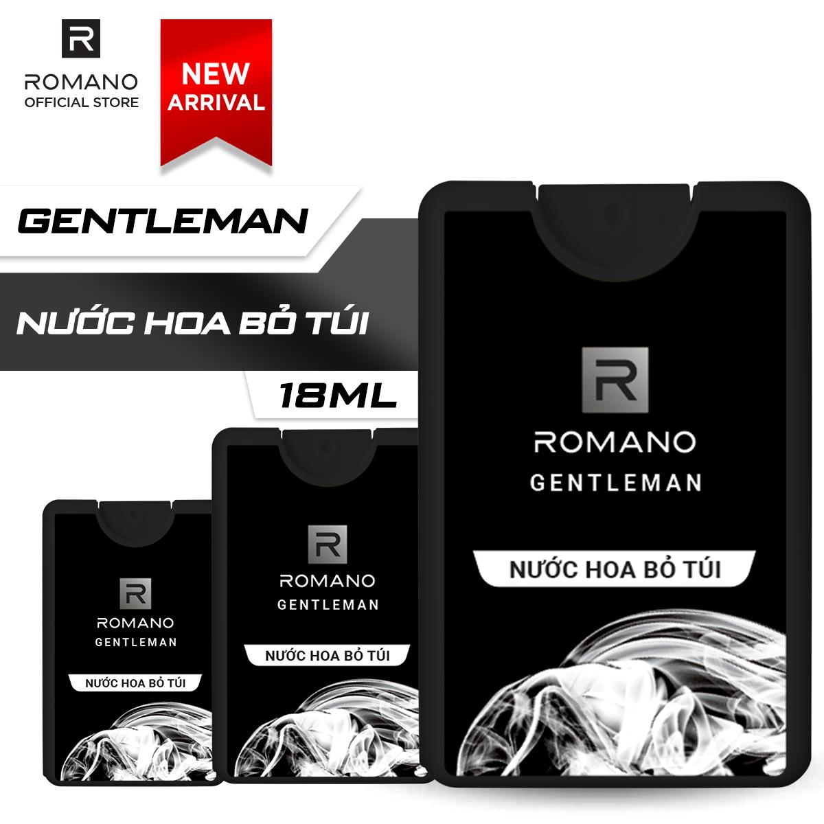 Combo 3 Nước hoa bỏ túi Romano Gentleman hiện đại ấn tượng 18ml/chai