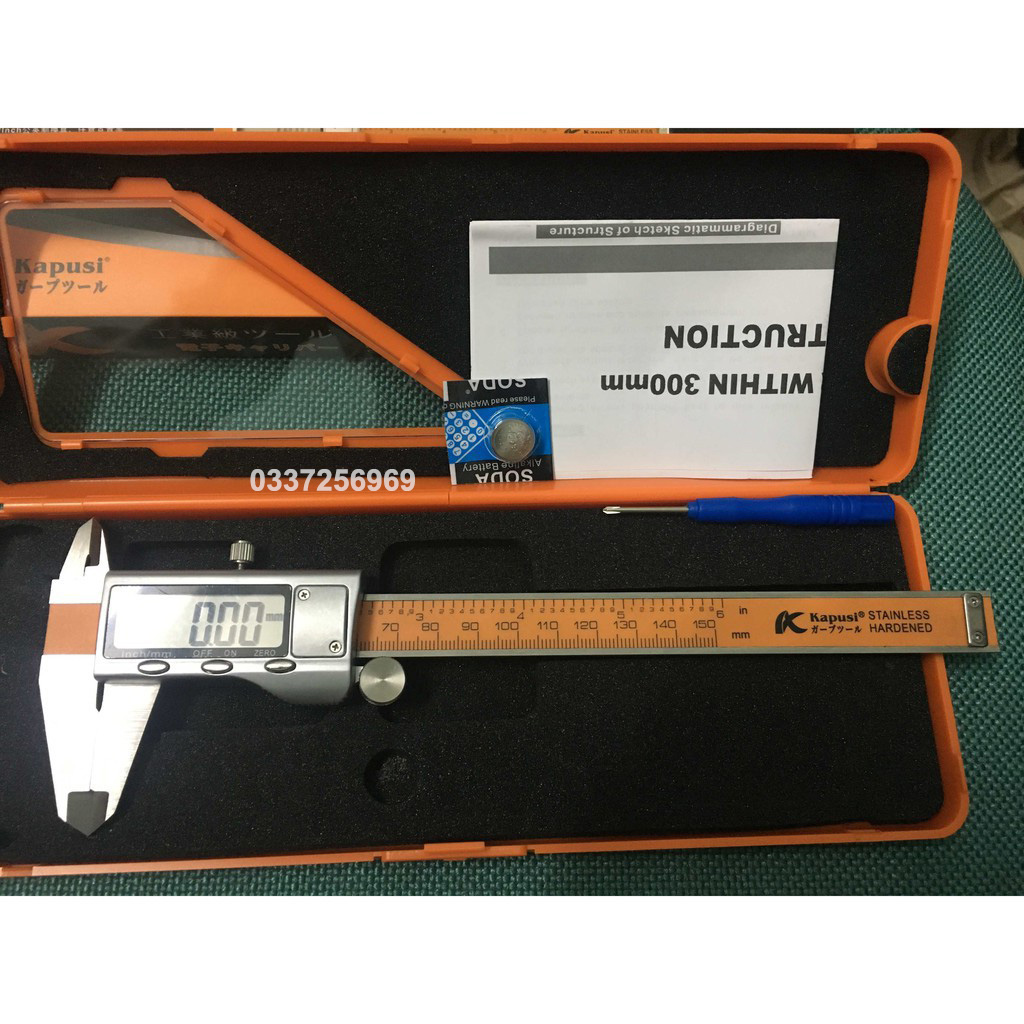 Thước cặp điện tử Sợi Carbon Syntek Đen không gỉ Kapusi
