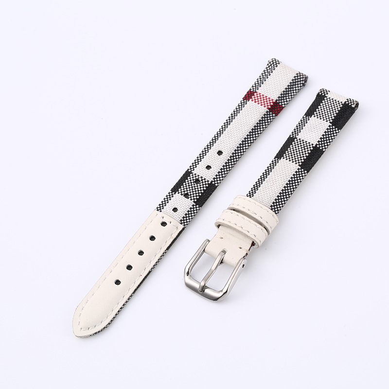 Dây đeo đồng hồ nữ da thật Dây đeo đồng hồ kẻ sọc cho TissotArmani Burberry