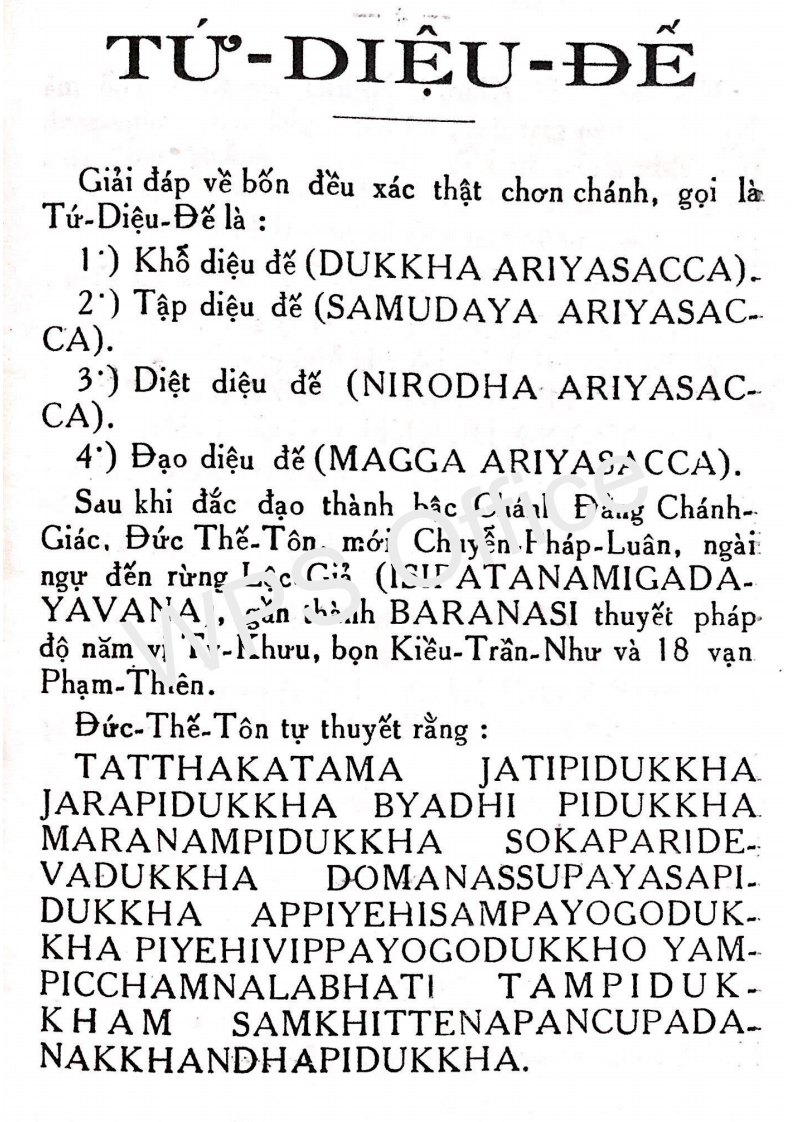 Tứ Diệu Đế Kinh – Tịnh Tâm