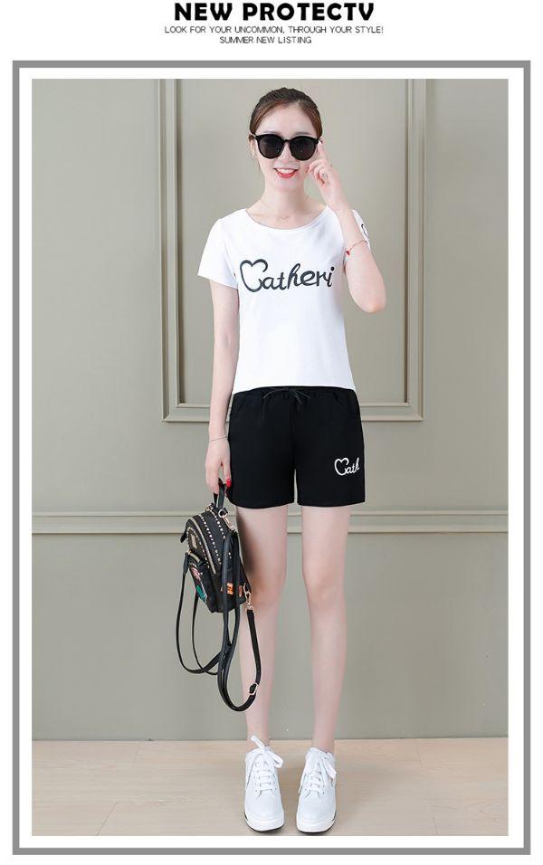 Bộ đồ sort nữ in chữ cao cấp