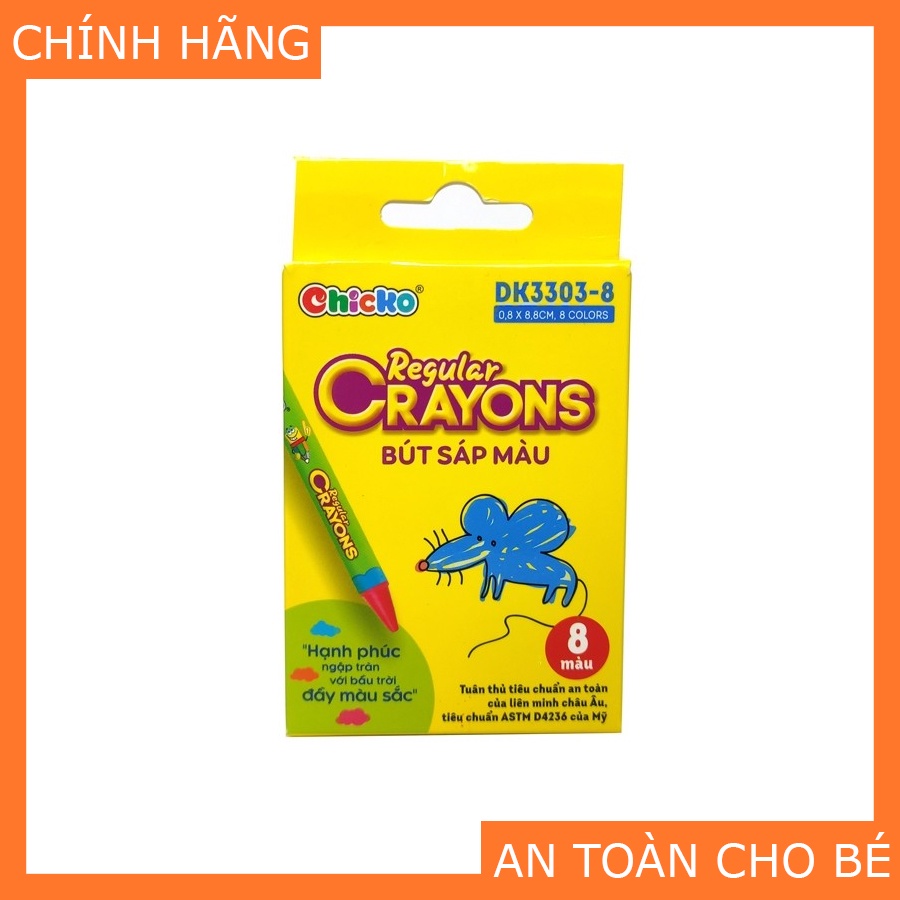 Bút Sáp Màu Duka Regular Crayons (8 Màu) DK 3303 - 8