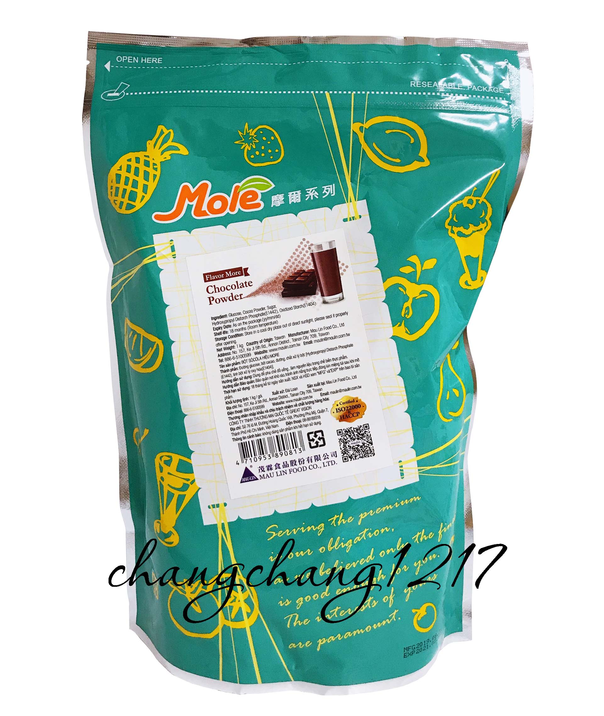 Bột Socola Đài Loan Maulin Mole Làm Trà Sữa Gói 1kg