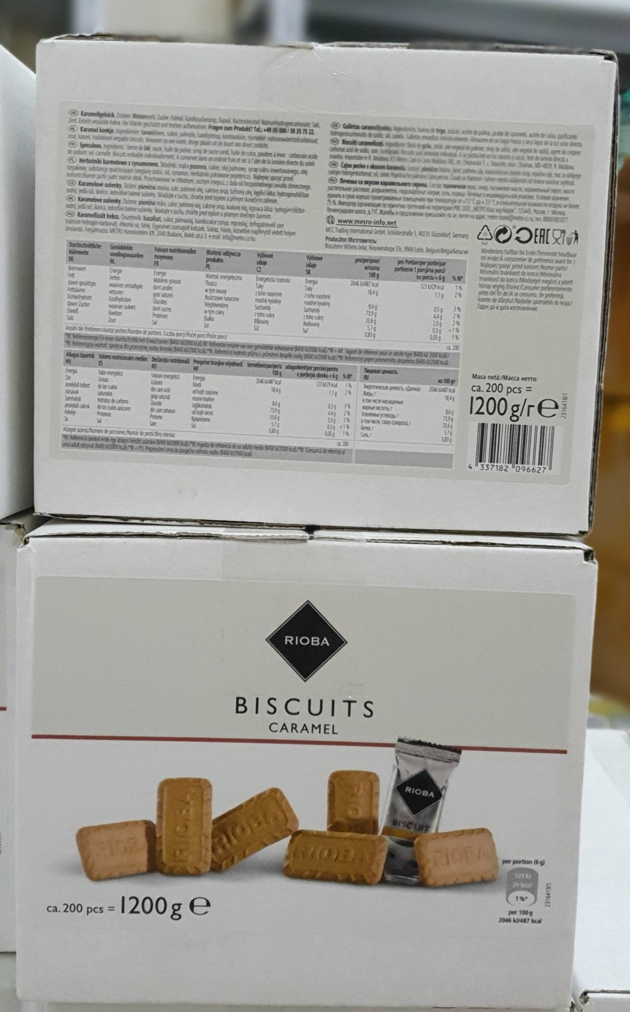 Bánh quy Rioba Biscuits Đức hộp 1,2kg 200 cái