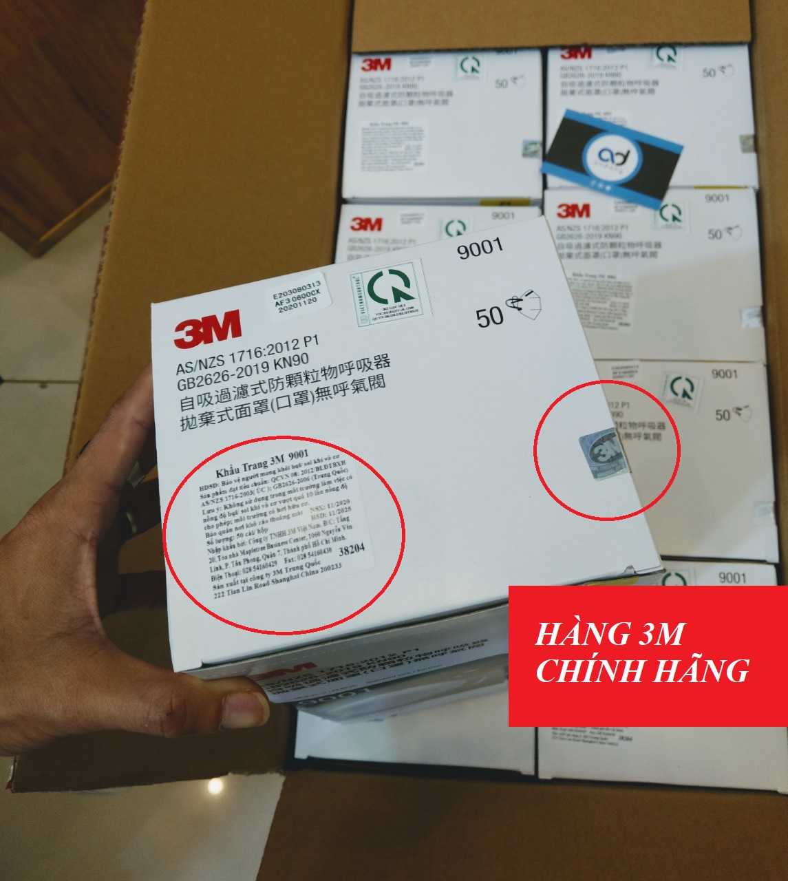 5 Cái Khẩu Trang Lọc Bụi 3M 9001