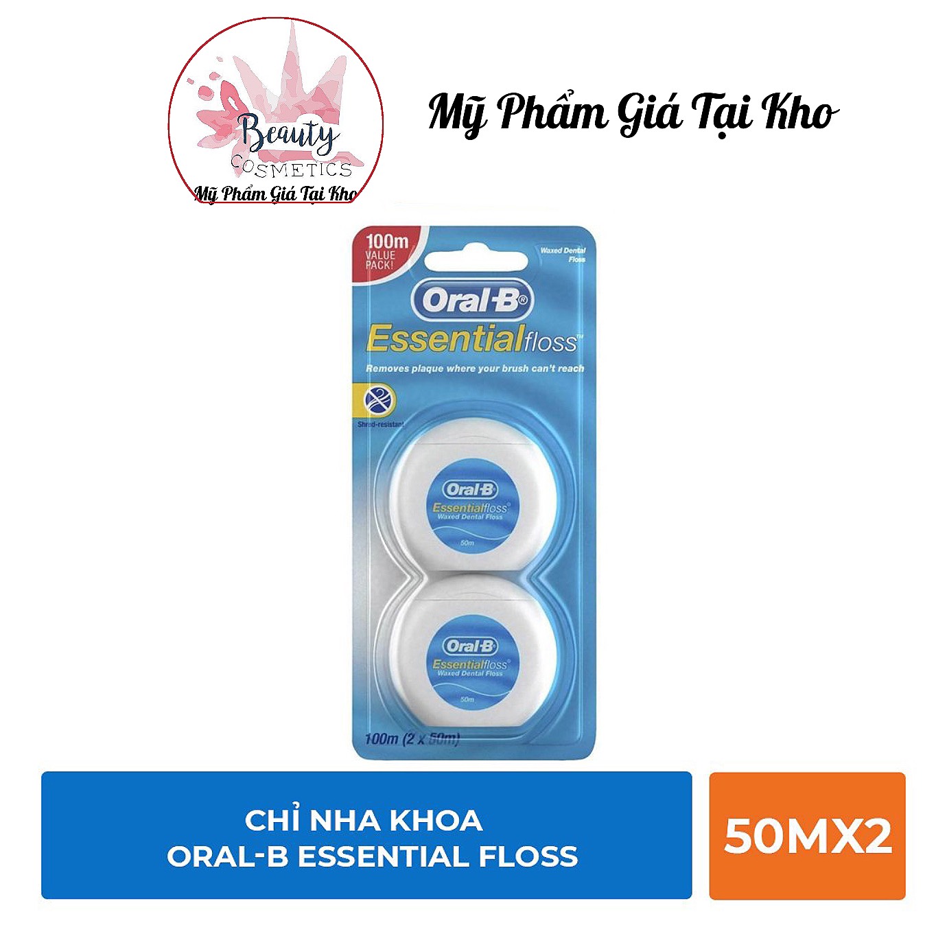 Chỉ Đôi Nha Khoa Oral-B Essential Menthol 100M (50m x 2)