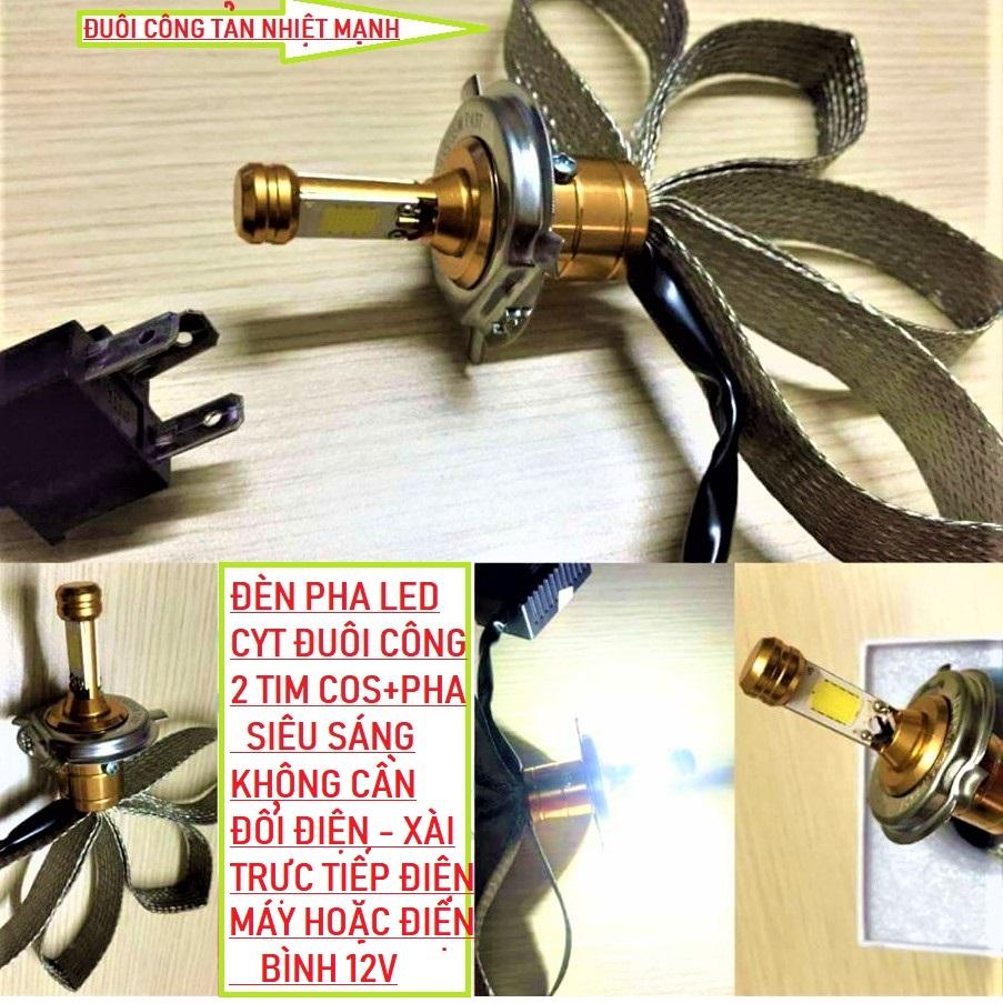 ĐÈN PHA LED XE MÁY CYT 2 TIM SIÊU SÁNG XÀI ĐIỆN MÁY LẮP NHƯ ZIN , ĐÈN PHA Ô TÔ XE MÁY SIÊU SÁNG, ĐÈN LED PHA XE MÁY SIÊU SÁNG , ĐỒ CHƠI XE MÁY , PHỤ KIỆN XE MÁY , ĐÈN PHA XE MÁY