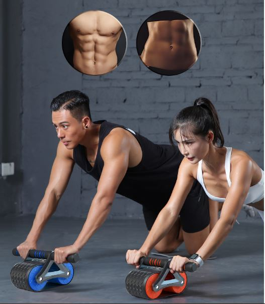 Con Lăn AB Tập Cơ Bụng 2 bánh to Cao Cấp Sử Dụng Công Nghệ Mới Có Phanh Lò Xo Trợ Lực + Kèm Thảm Lót