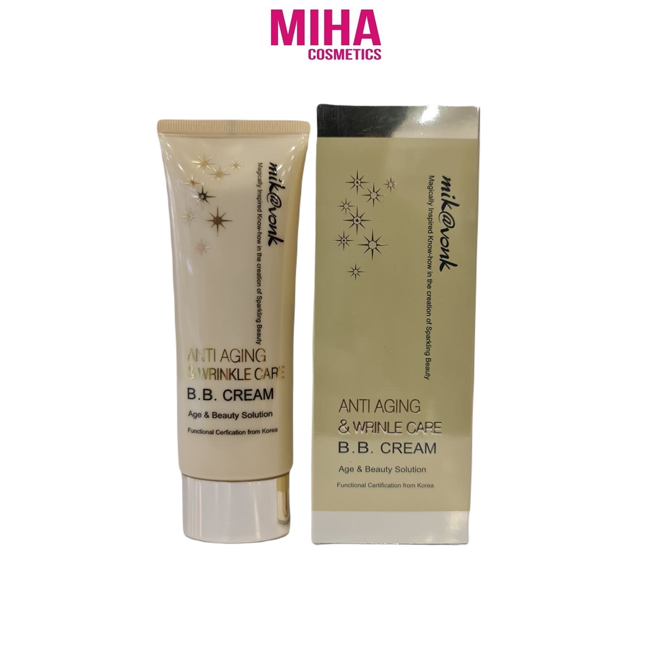 Kem nền trang điểm bb dưỡng da xoá nhăn mik@vonk wrinkle care bb cream 60ml hàn quốc