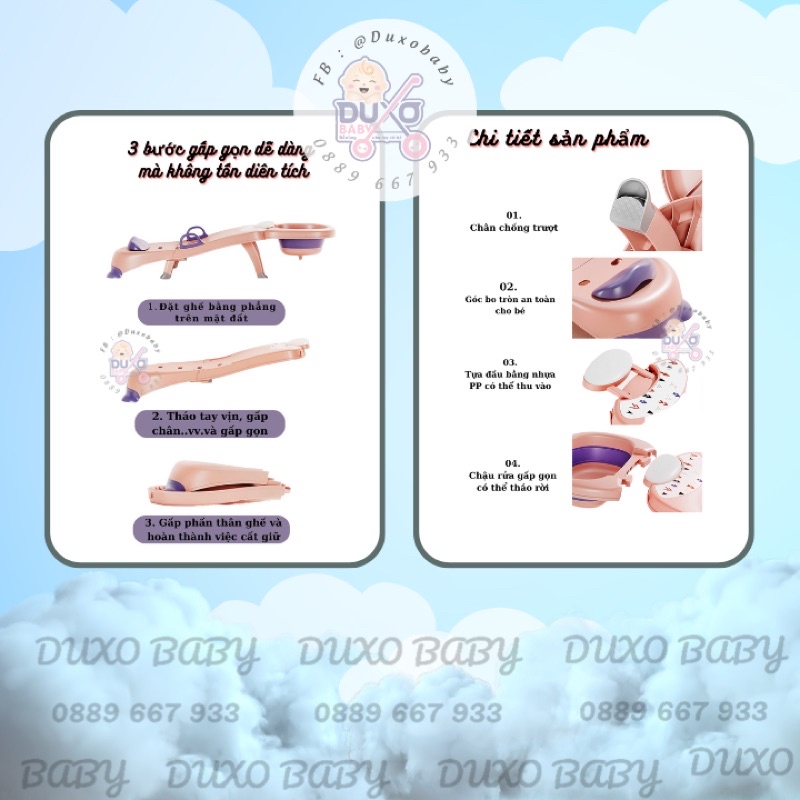 ghế gội đầu holla cho bé gấp gọn