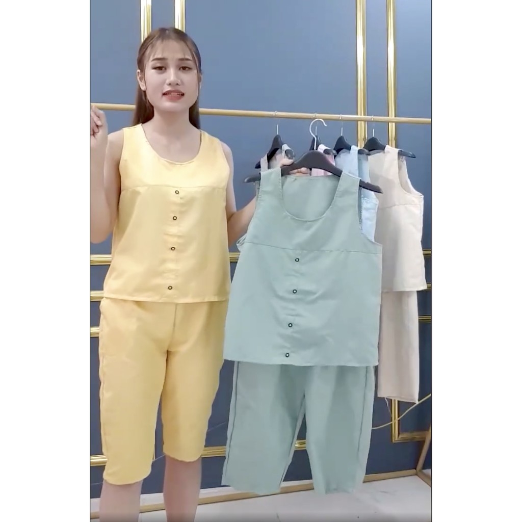 Set quần lửng kate cạp chun mặc ở nhà 27k 1 bộ