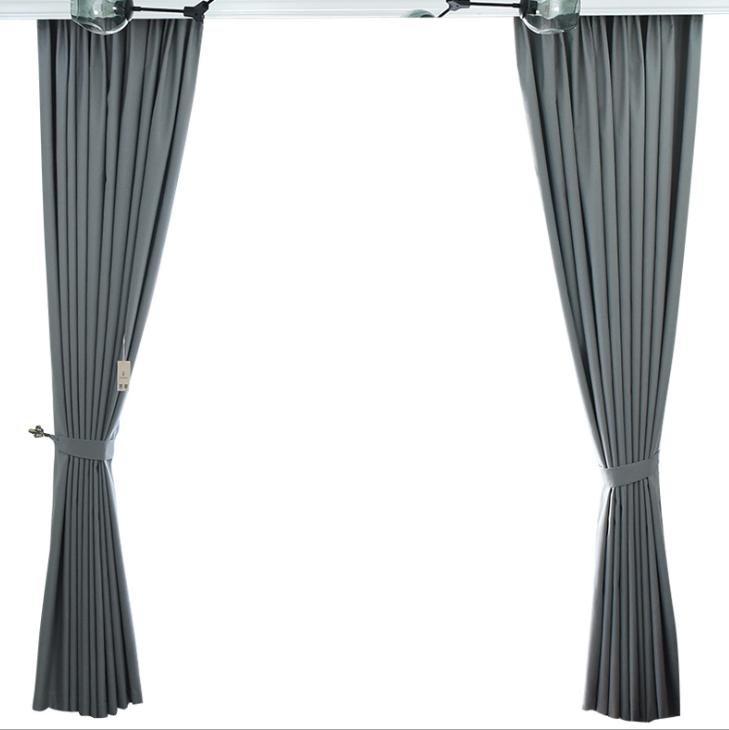 Rèm vải dày treo cửa chống nắng tốt 99% (có sẵn khoen) - MÀU TRƠN PASTEL XÁM ĐẬM RẺ VÔ ĐỊCH