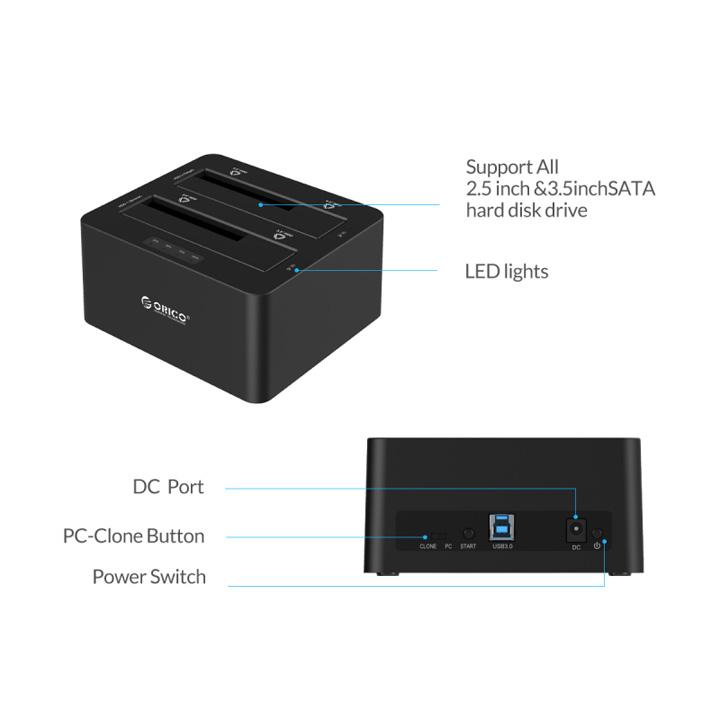 Dock ổ cứng SATA USB3.0 Orico 6228US3 - DK10