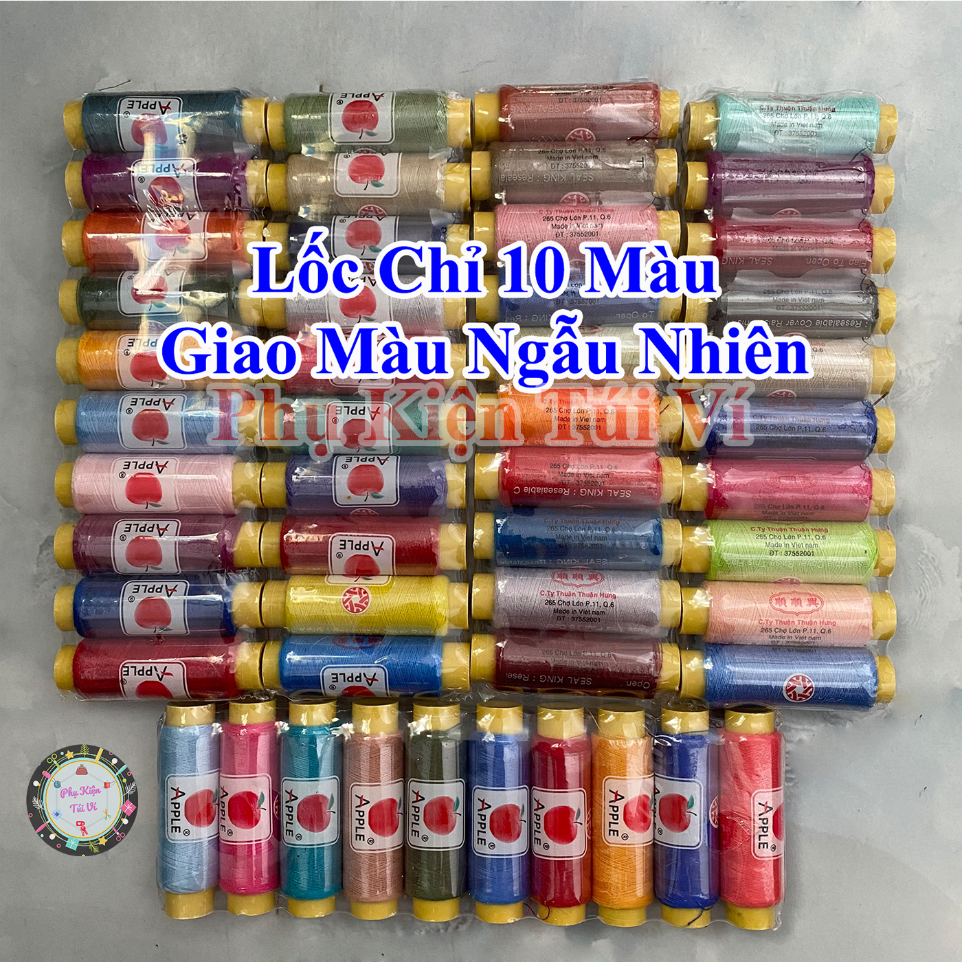 Lốc chỉ 10 màu (Giao màu ngẫu nhiên) làm đồ handmade