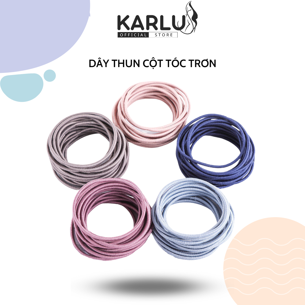 Dây cột tóc trơn nhiều màu, dây buộc tóc dành cho nữ KARLUS