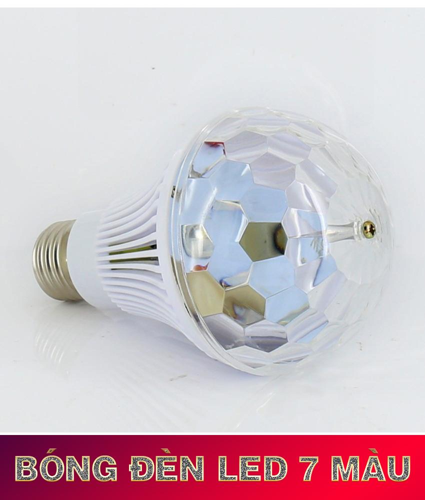 Bóng đèn led xoay 360 độ Led 7 màu , đèn led tự xoay, đèn led 7 màu , đuôi đèn E27 , bóng đèn led 7 màu , bóng led , bóng đèn tự xoay (N007)