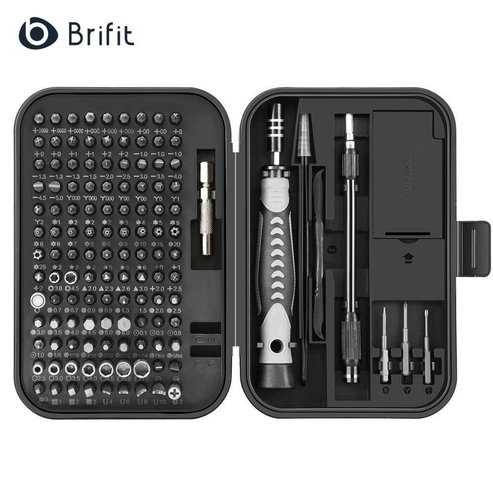 Bộ Tuốc Nơ Vít Chính Xác Brifit Bộ Dụng Cụ Sửa Chữa Điện Thoại Di Động Nâng Cấp 130 Trong 1 Mũi Khoan Vít Từ Tính Có Từ Hóa, Máy Tính PC Cho iPhone Xiaomi Huawei MacBook Bộ Dụng Cụ Cầm Tay Tháo Rời Dụng Cụ Mở