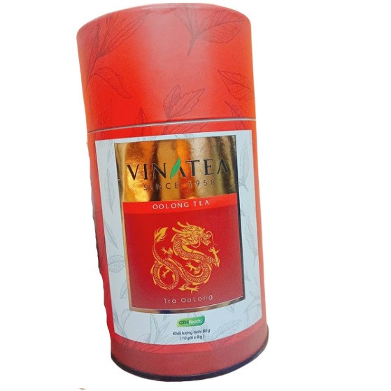 Trà Ô Long lon giấy 80g, trà olong vị thơm đậm đà giải nhiệt, trà oolong chất lượng Vinatea