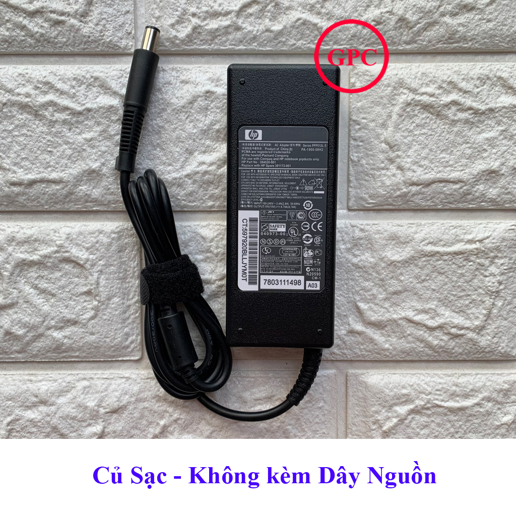 Sạc Laptop HP Elitebook 8460P 8560P 8470P 8470w 8570P HP PROBOOK 4530 4530s 4430 4430s 4540 Output 19V - 4.74A (90W) Chân Kim Tròn To kích thước Φ7.4x5.0mm