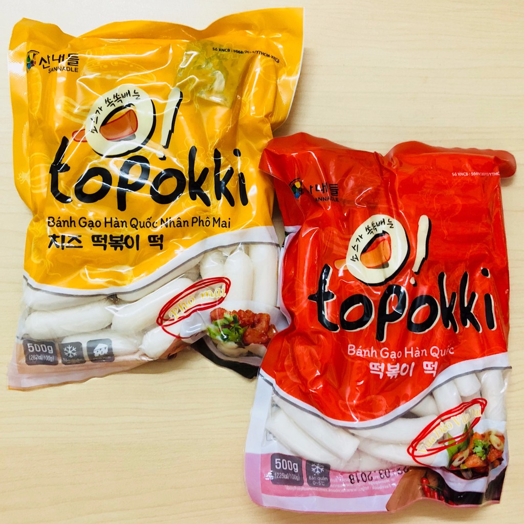 combo 500g tokpokki truyền thống và 500g tokpokki nhân phô mai ngon