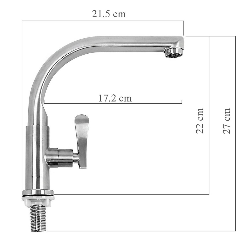 Vòi rửa chén, vòi rửa bát lạnh inox SUS 304