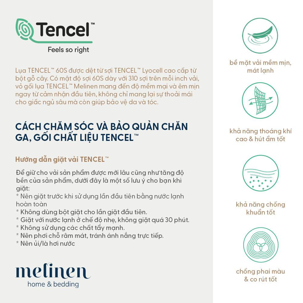 Vỏ Chăn Lụa Tencel 60s Melinen 2m2 x 2m (nhiều màu)