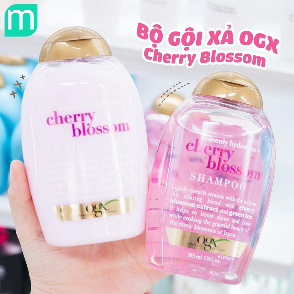 Dầu Gội - Dầu Xả OGX Cherry Blossom 385ml