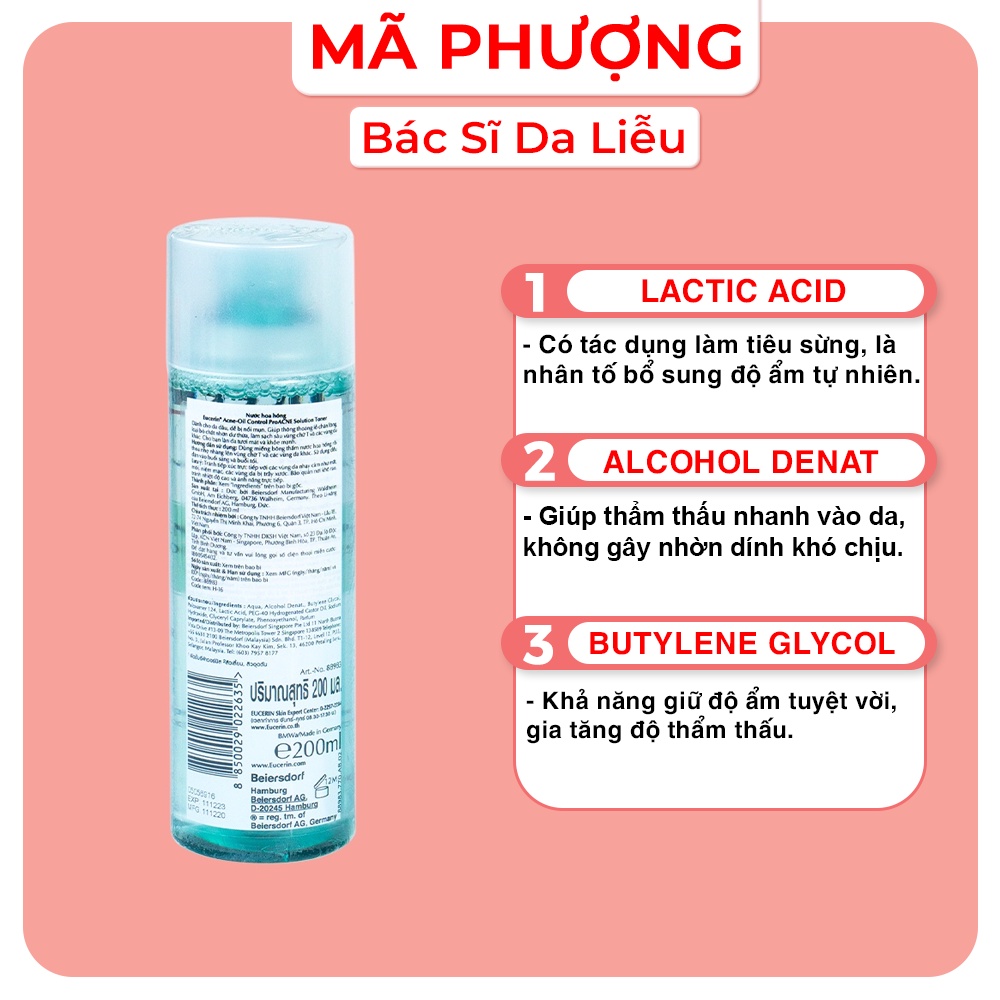 EUCERIN PRO ACNE SOLUTION TONER - Nước Hoa Hồng Cân Bằng Cho Da Dầu Mụn