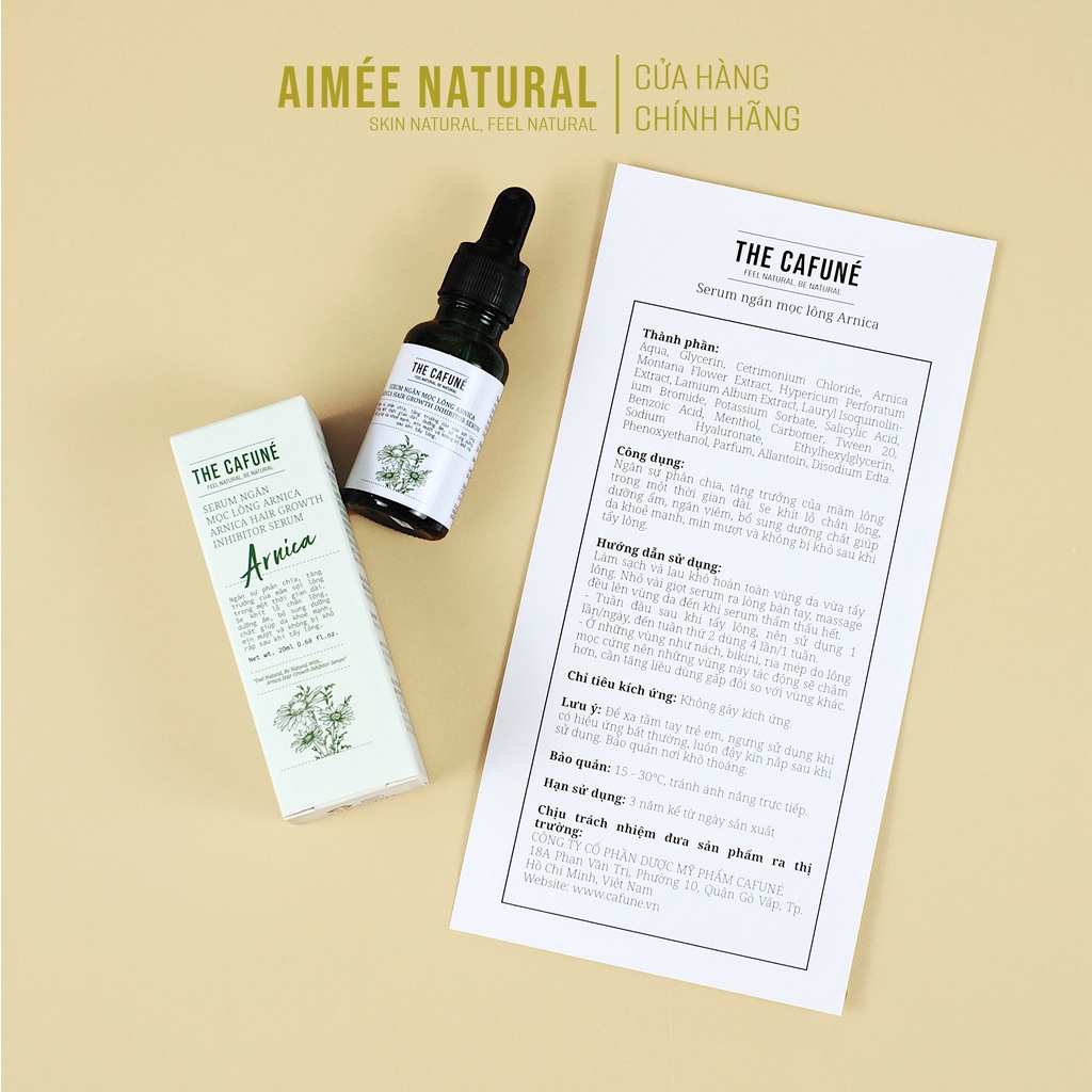 Serum Ức Chế Mọc Lông chiết xuất hoa cúc Arnica Cafuné hỗ trợ triệt lông