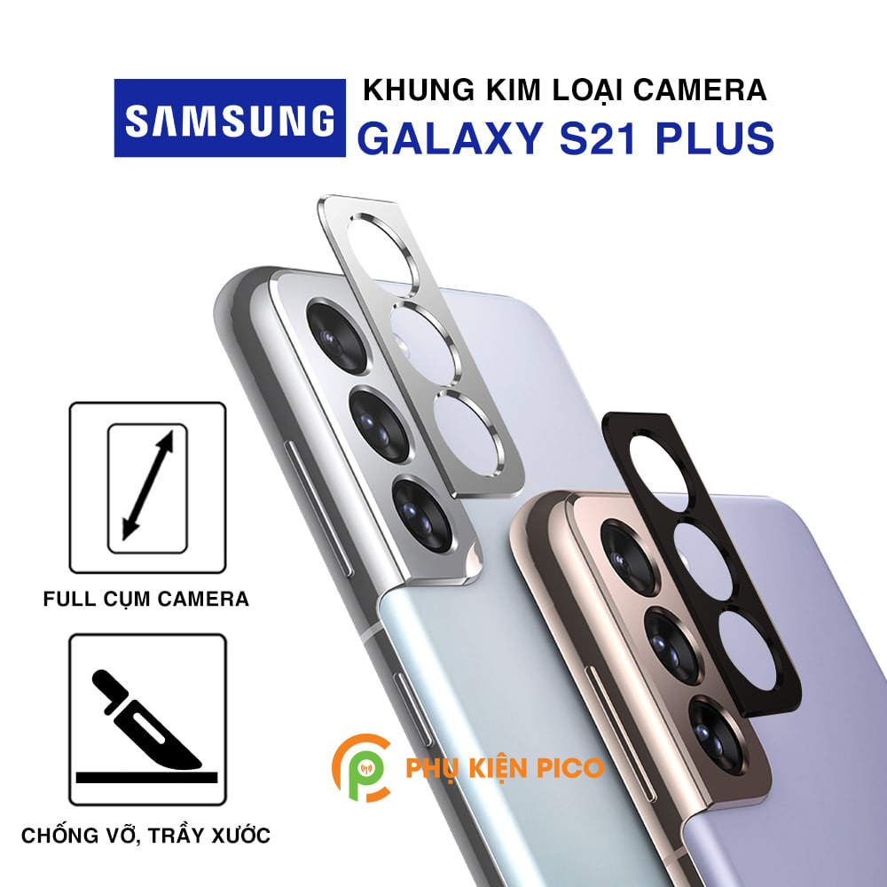 Dán camera Samsung S21 Plus khung kim loại bảo vệ an toàn camera sau - Ốp viền camera Samsung Galaxy S21 Plus