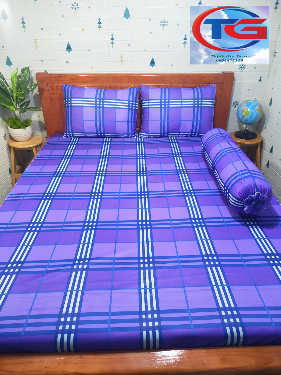 Bộ drap 4 món Thun Việt Nam(giao ngẫu nhiên màu gần giống mẫu)