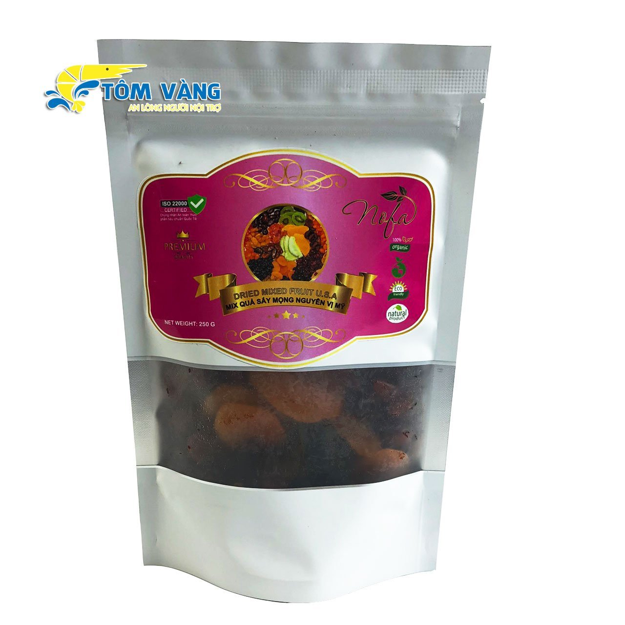 BÁO GIÁ TRÁI CÂY SẤY VINAMIT - GÓI 250G | Shopee Lazada Sendo Tiki mới nhất 58 Trái cây sấy dẻo không đường NOFA 250g Mix 5 loại Dâu tây, Kiwi, Nam Việt Quất, Mơ, Nho nhập khẩu - Tôm vàng