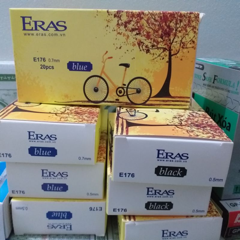 Bút bi tam giác Eras E176 (20/1200) - Đen - 0.5mm