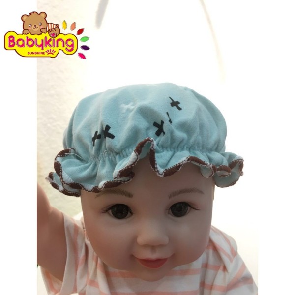 set 2 cái mũ em bé, nón em bé kiểu nhún bèo 1 lớp (141)cho bé từ 3-18 tháng, chất liệu cotton 100% , thương hiệu Aiueo Nhật Bản.