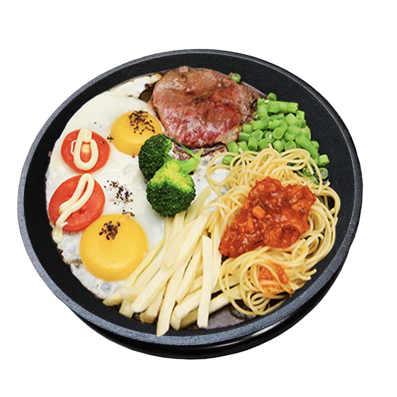 [HCM]Bộ chảo gang tròn chống dính kèm đế lót nhựa làm bít tết kiểu mới
