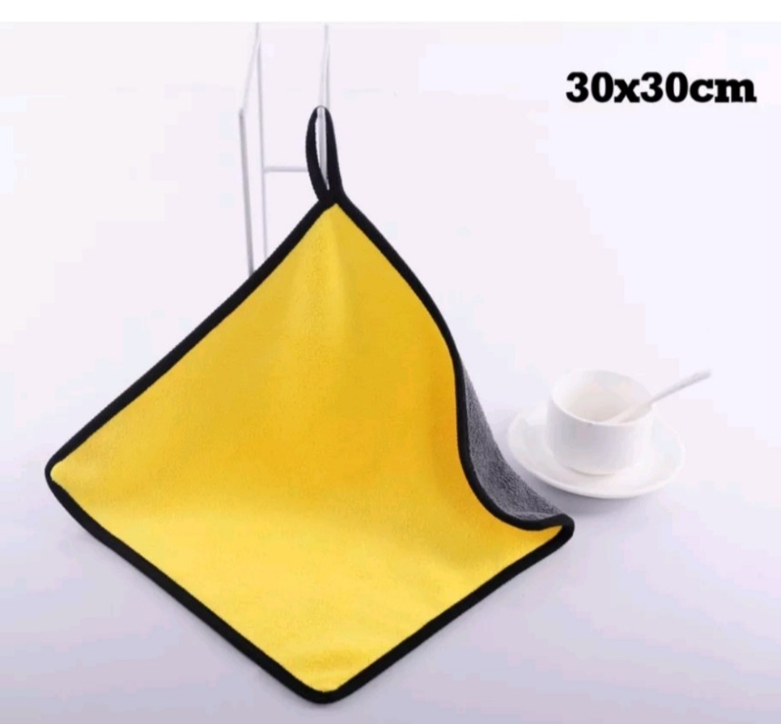 Combo 5 cái Khăn Lau OTO Đa Năng Microfiber 2 Mặt Vàng - Xám