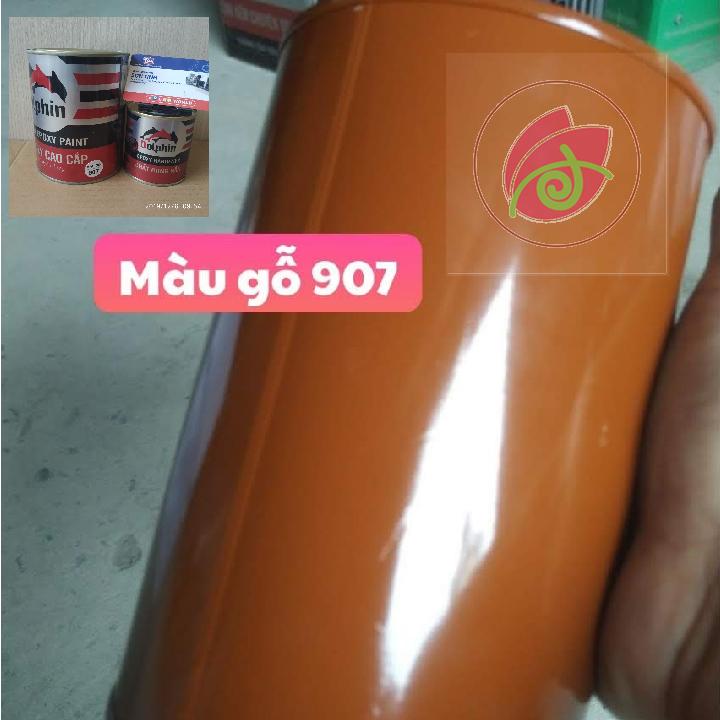 Sơn sắt mạ kẽm Epoxy Dolphin 2k màu gỗ 907 (2 thành phần) loại 1kg