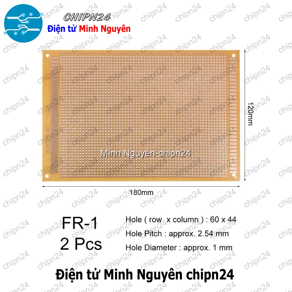 [1 tấm] Testboard 1 mặt Thường 12x18cm (Board đồng đục lỗ PCB, Testboard cắm hàn) - HH003789