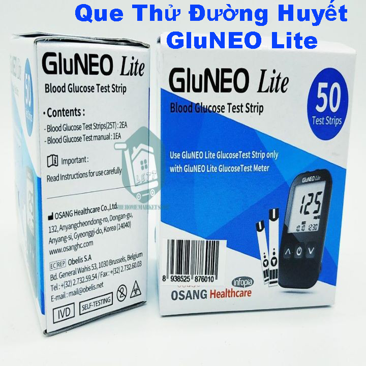 Que Thử Đường Huyết GluNEO Lite ( Hộp 25+ Hộp 50 Que)