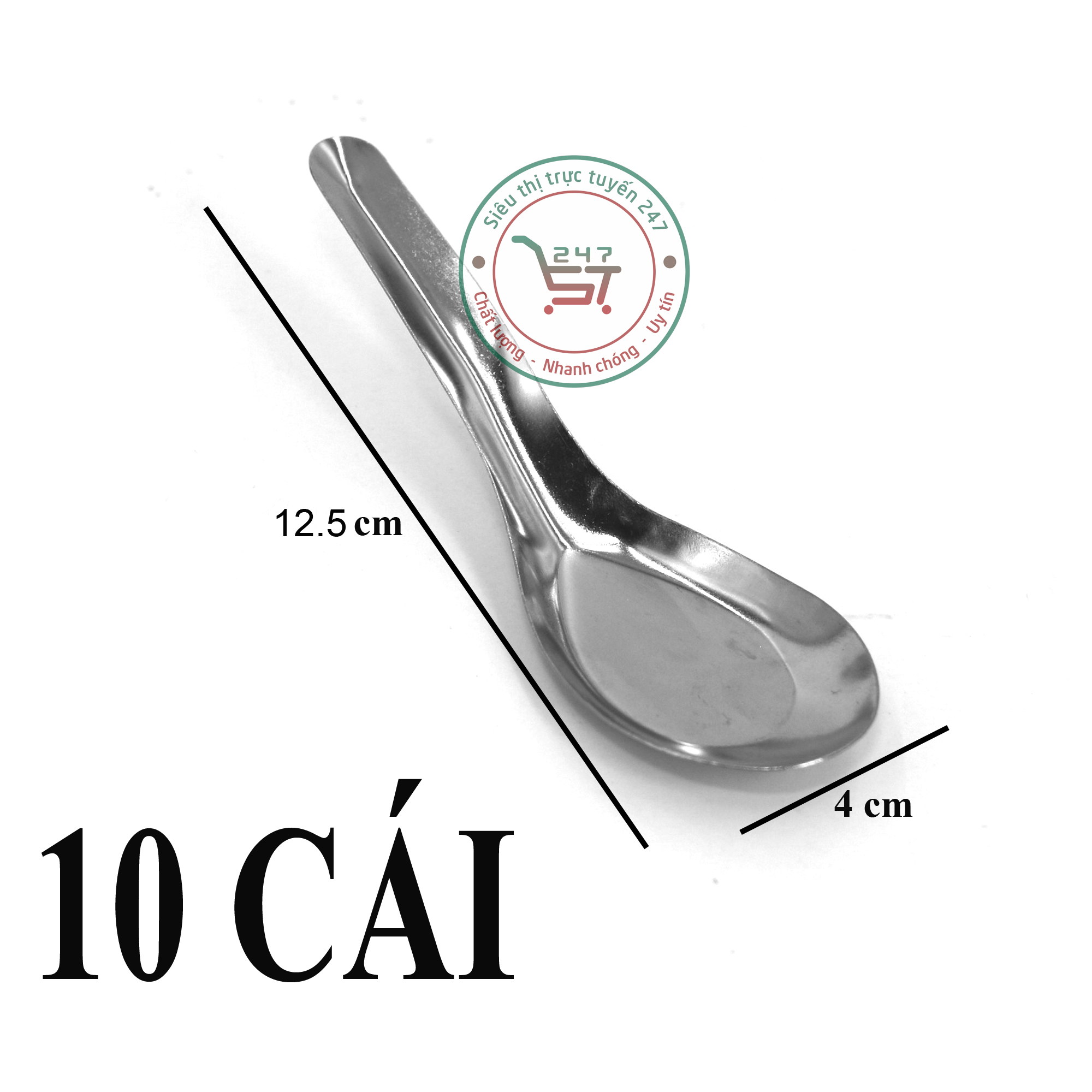 Muỗng canh muỗng cơm inox 430 sáng bóng không gỉ