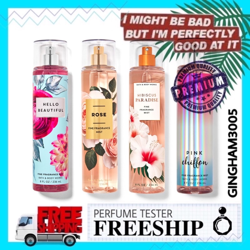 Xịt thơm body mist bath & body works đủ mùi 10ml)
