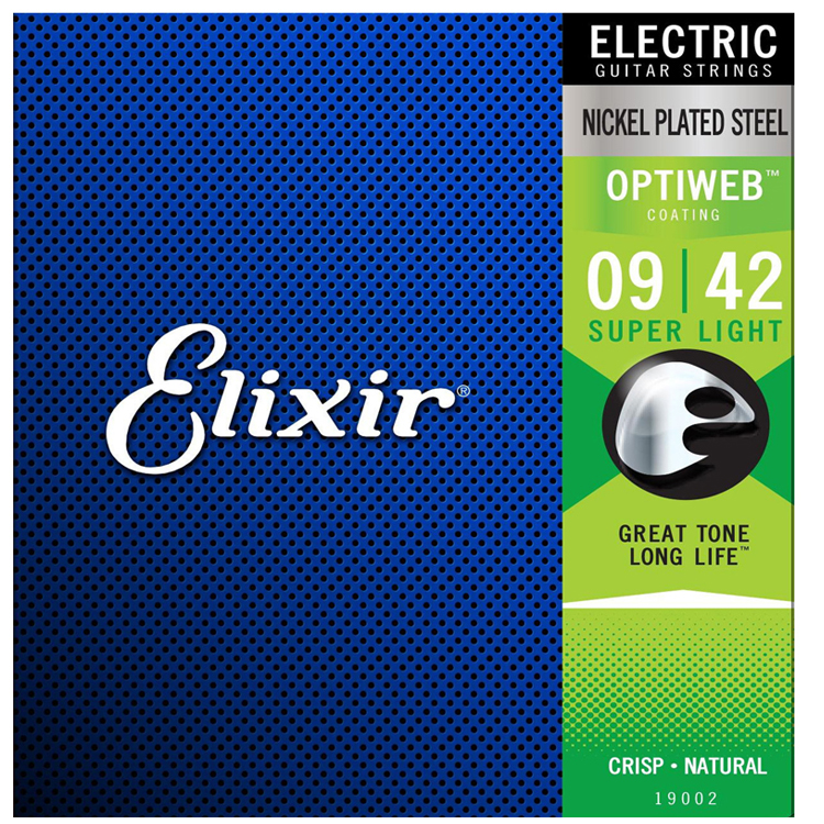 Dây đàn Guitar điện Elixir 19002 Optiweb Super Light Electric Guitar Strings 09-42