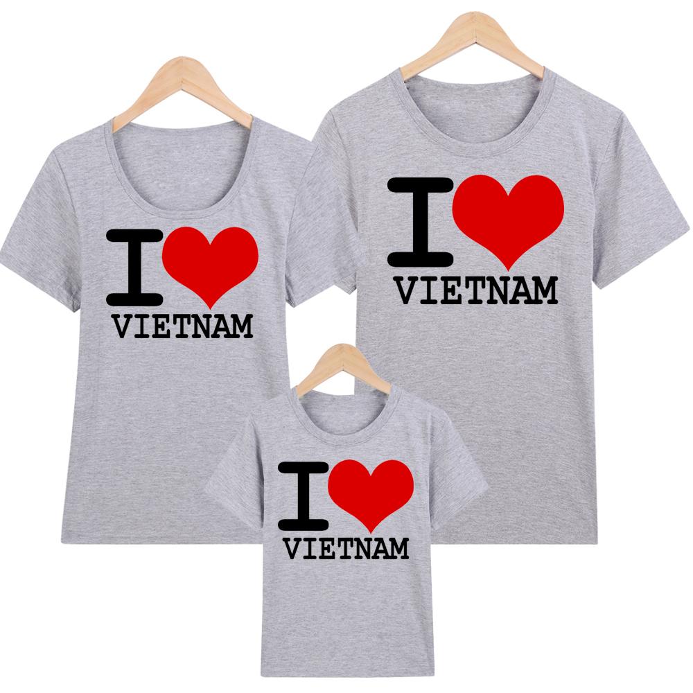 [HCM]Áo Thun Gia Đình in hình I Love Việt Nam EGDM50 Thương Hiệu Elsa