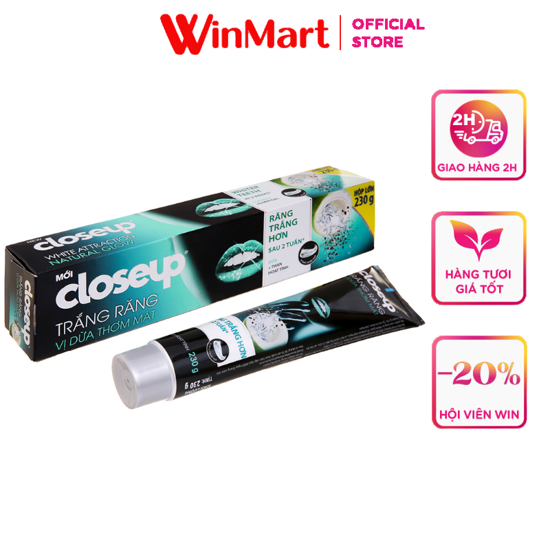 - Kem đánh răng Closeup trắng sáng tựu nhiên hộp 230g