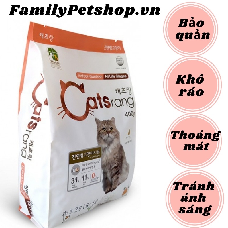 Thức Ăn Hạt Cho Mèo Catsrang Hàn Quốc-Gói 400G