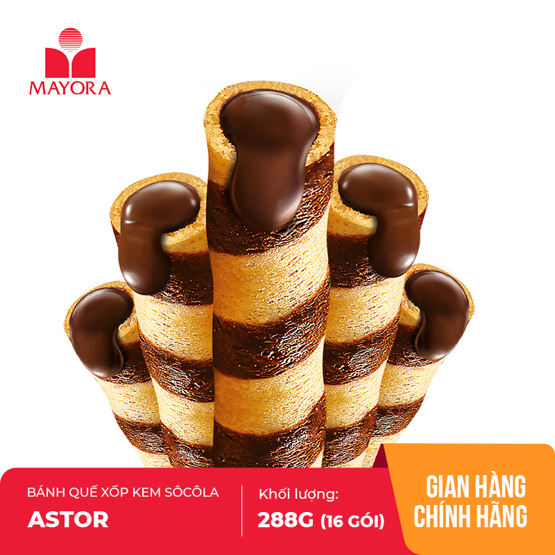 BÁNH QUẾ XỐP KEM SÔCÔLA ASTOR FESTIVE 224G