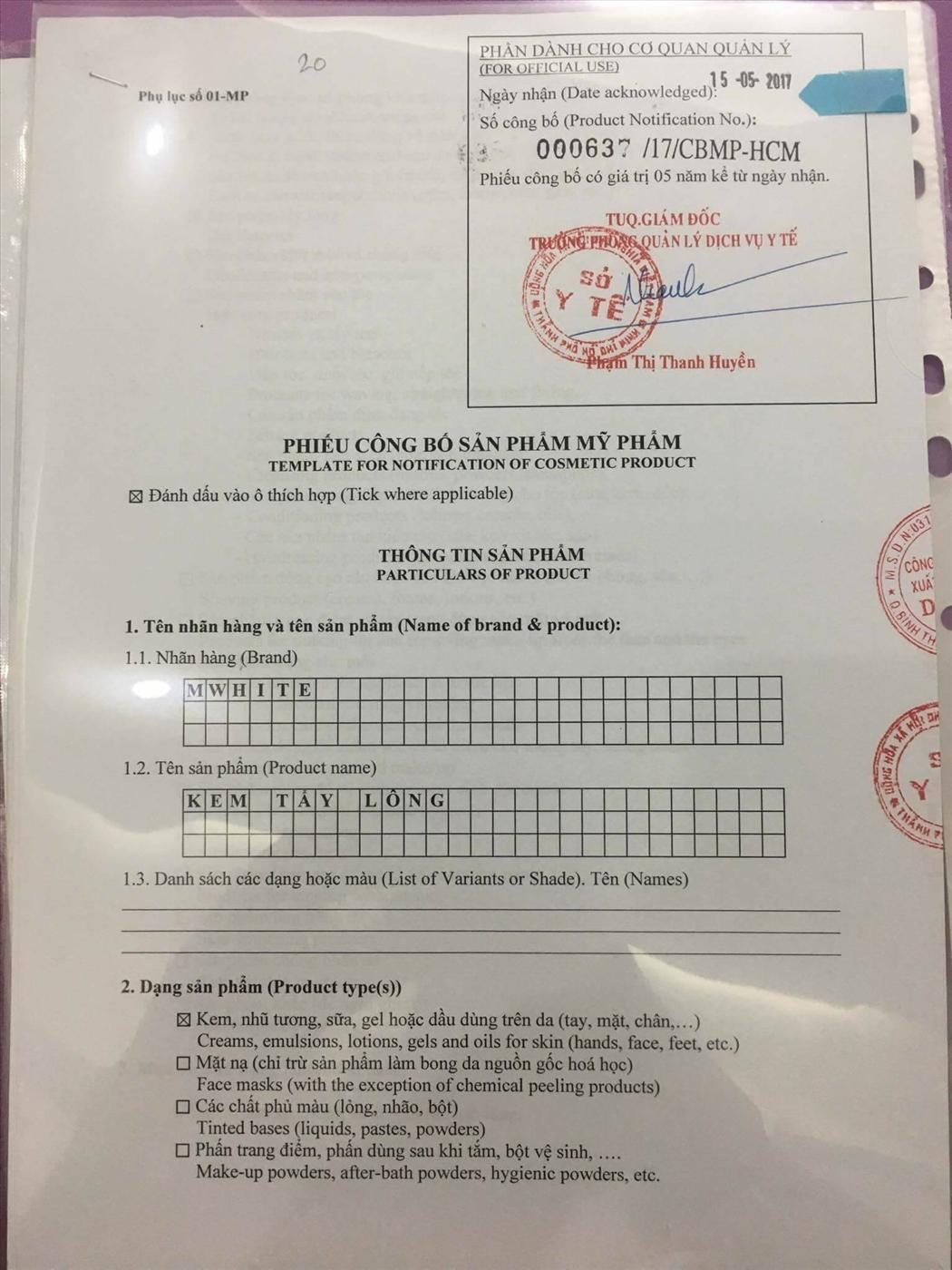 Kem tẩy lông chery Mwhite