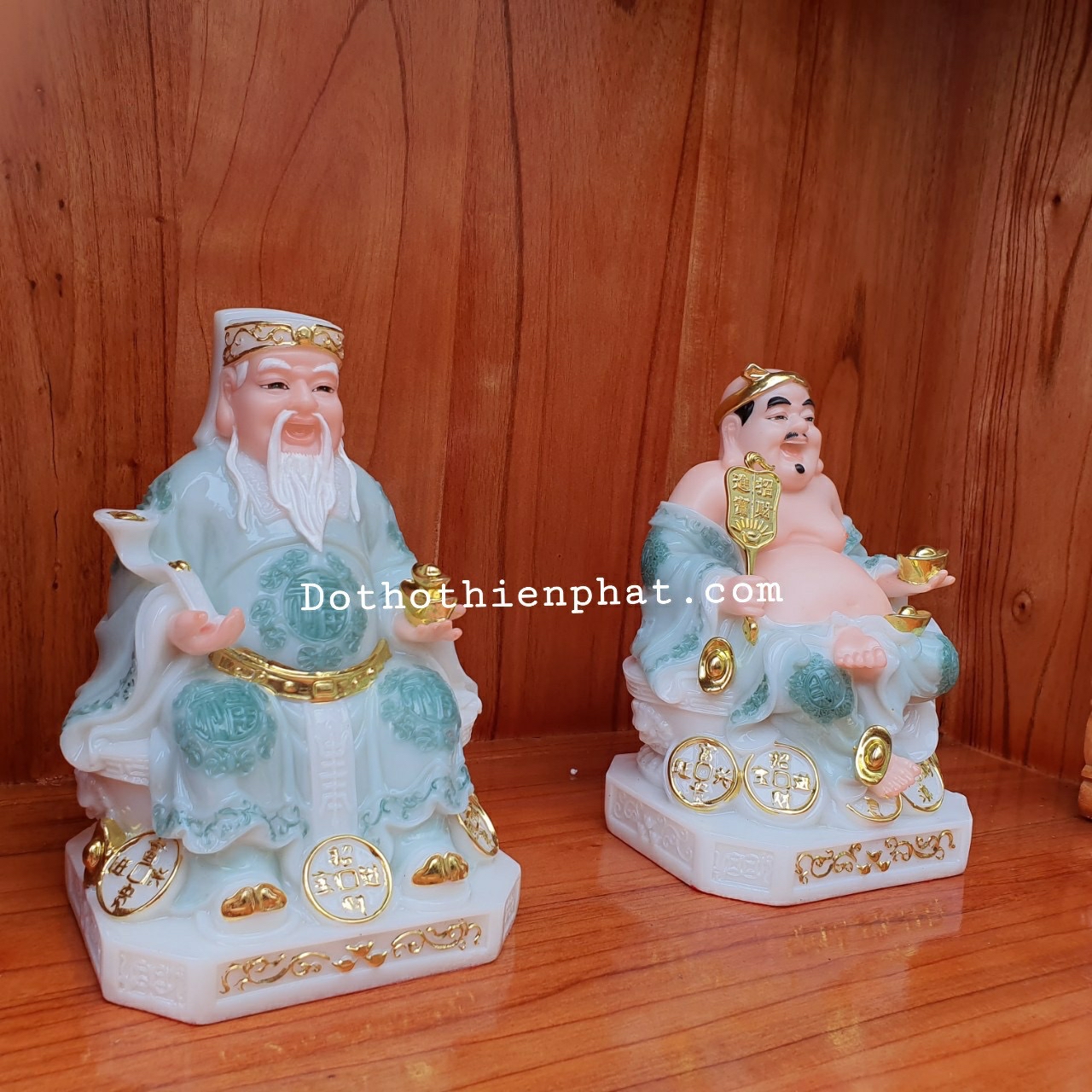 Cặp thần tài ông địa đá 8in cao 20 cm