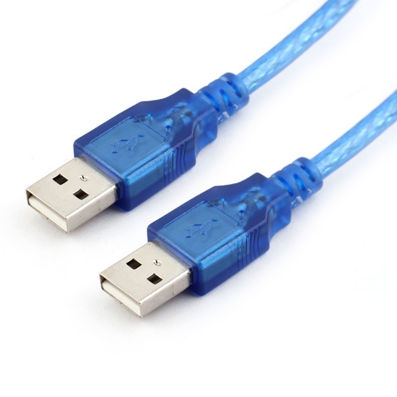 Dây cáp 2 đầu USB | Cáp USB 2 đầu đực chiều dài 30Cm(màu xanh)